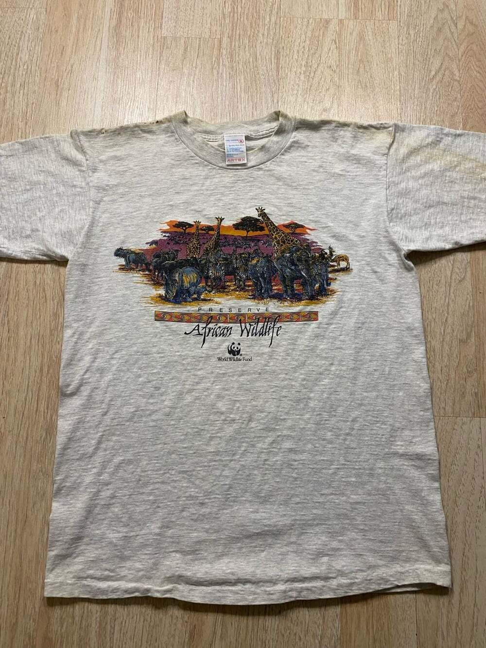 Artex World Wildlife Fund African Wildlife Preserve T-Shirt Size XL